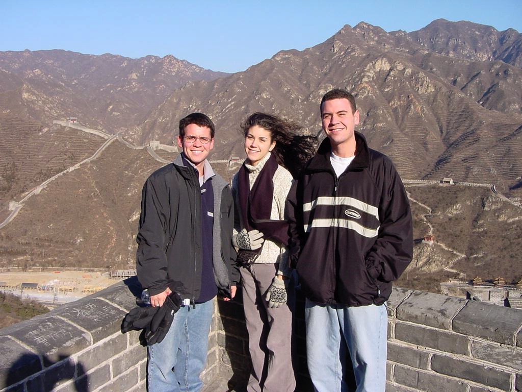 Jeffrey, Melanie and Kevin Graham at the Great Wall of China in December 2002.